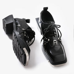 【New】Leather Shoes with Belt ArtsKoreanMan