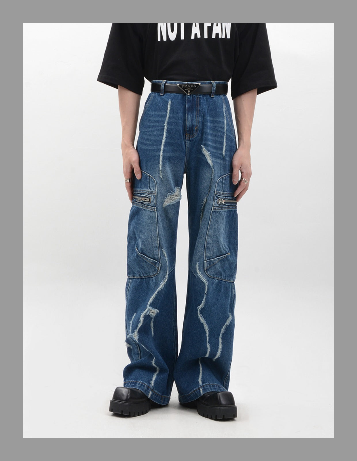 【25s Feb.】Distressed Wide-leg Straight-leg Loose Jeans