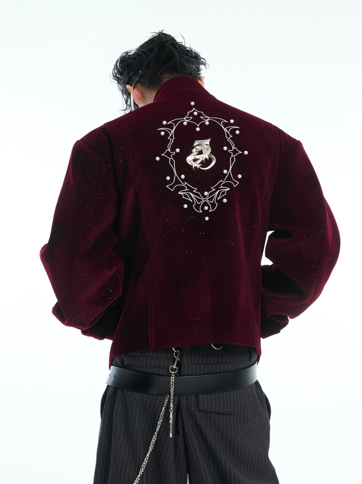 【25s Apr.】Glittery Metal Buttons Stand Collar Jacket