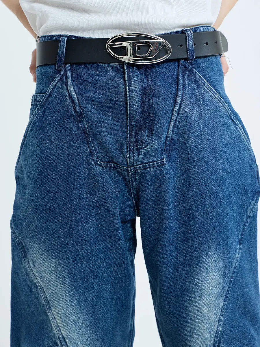 【23s September.】Curved Irregular Wide Leg Jeans ArtsKoreanMan