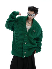 【24s Oct.】Metal Button Large V-neck Loose Knit Sweater ArtsKoreanMan