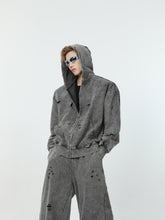 【24s March.】Destroyed Washed Distressed Hooded Cardigan Baggy Pants Suit ArtsKoreanMan