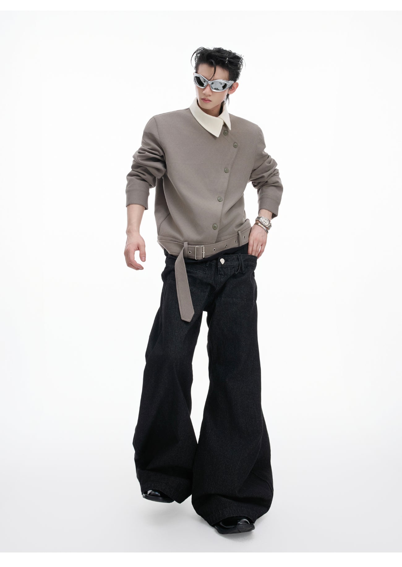 【25s Aug.】Asymmetric Button Vintage Collar Jacket