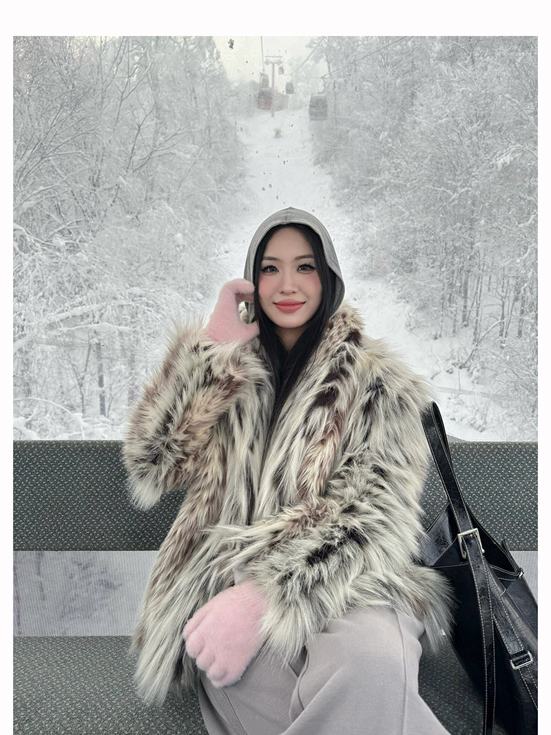 【24s Nov.】Leopard Plush Faux Fur Coat(Girls) ArtsKoreanMan