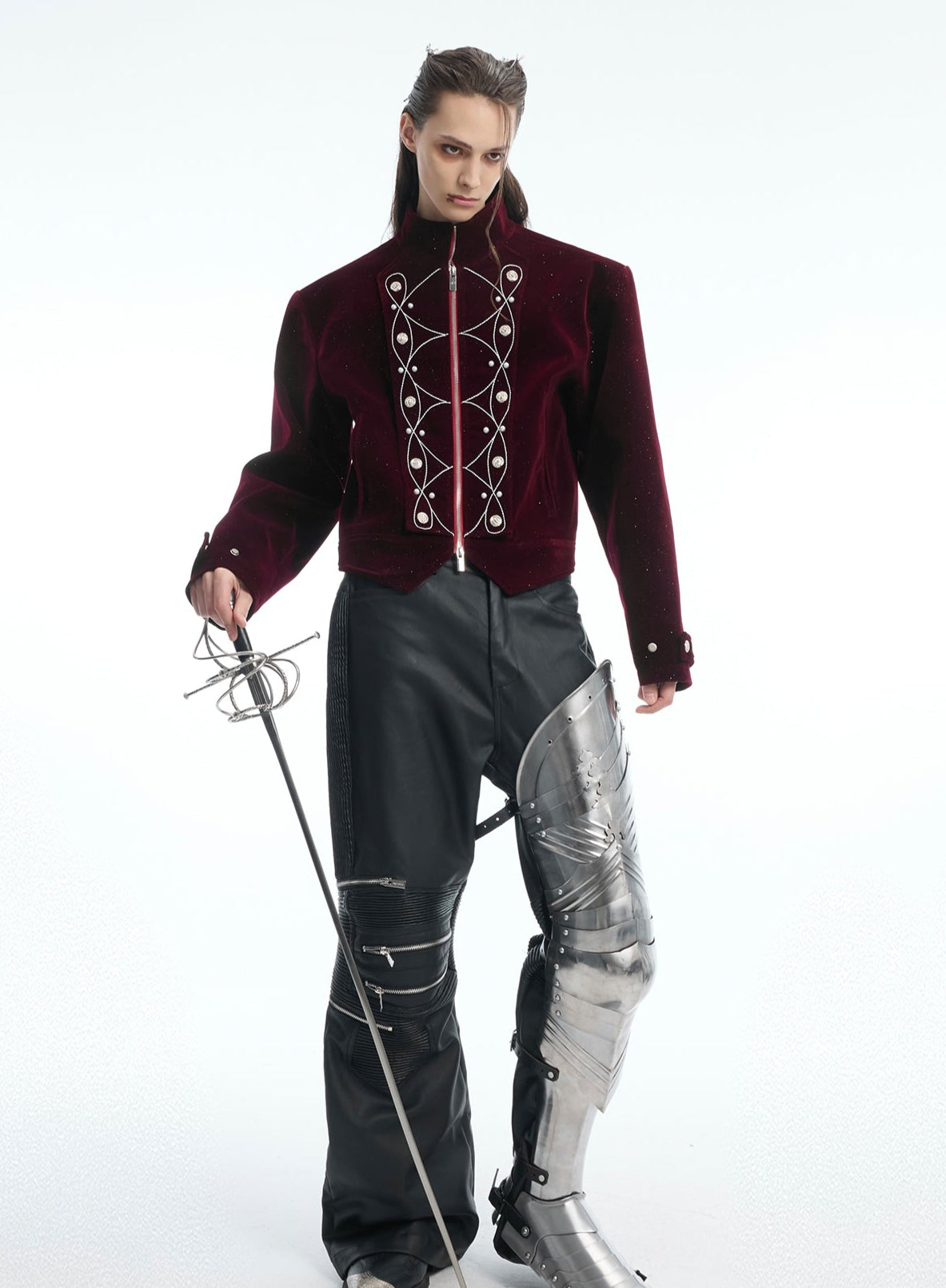 【25s Apr.】Glittery Metal Buttons Stand Collar Jacket