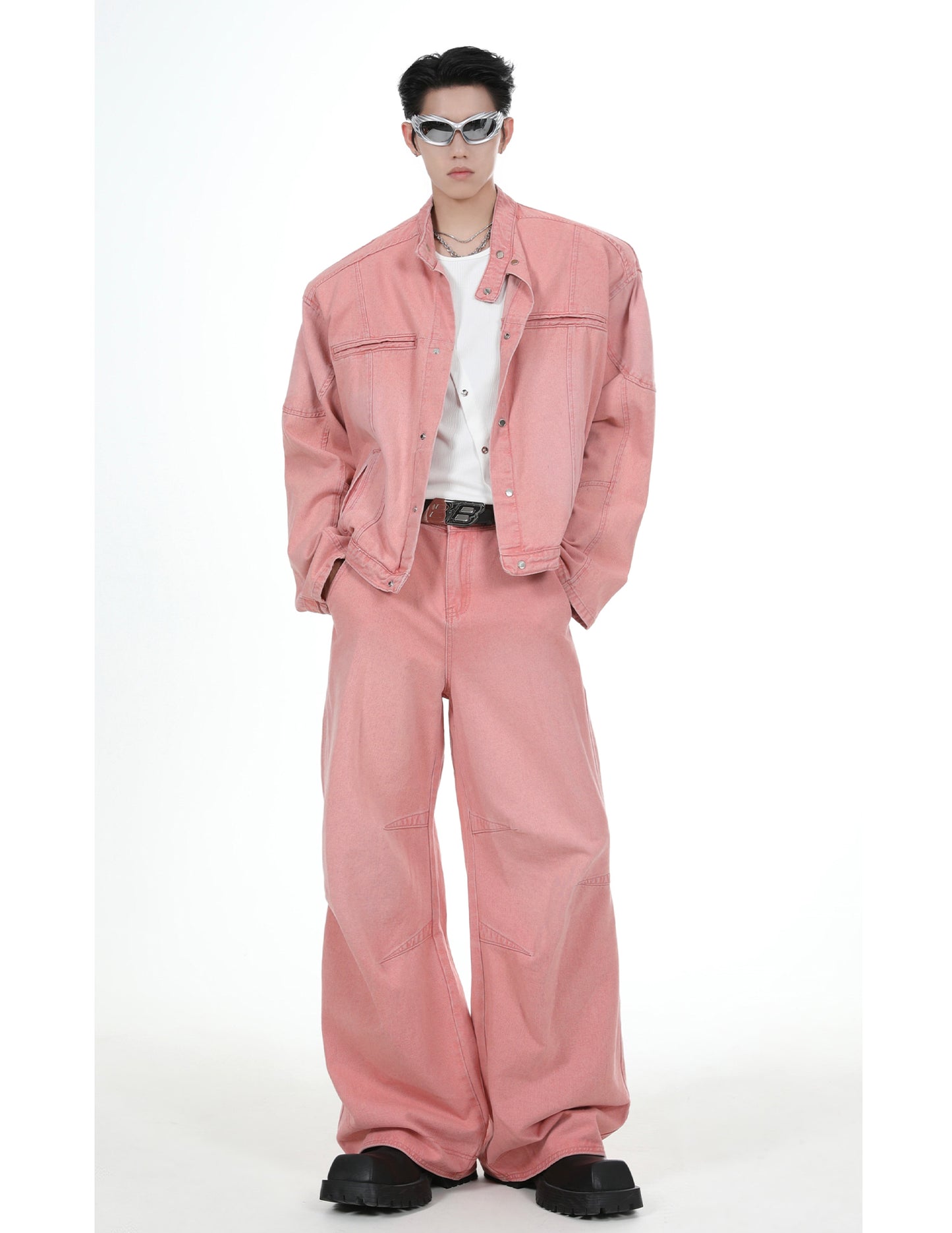 【24s June.】Washed Distressed Denim Jacket + Straight Pants ArtsKoreanMan