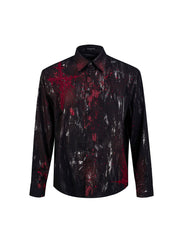 【25s Sep.】"Dark Knight" Blood-stained Silver-stamped Shirt