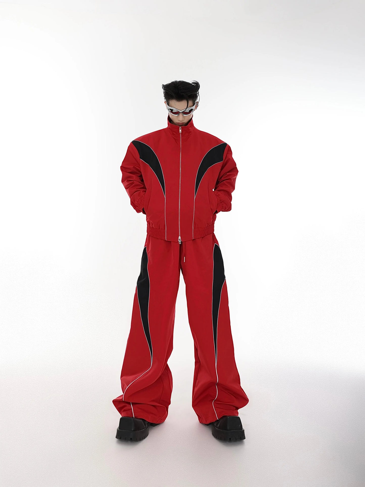 【23s August.】Reflective Stitching Jacket Sports Suit ArtsKoreanMan