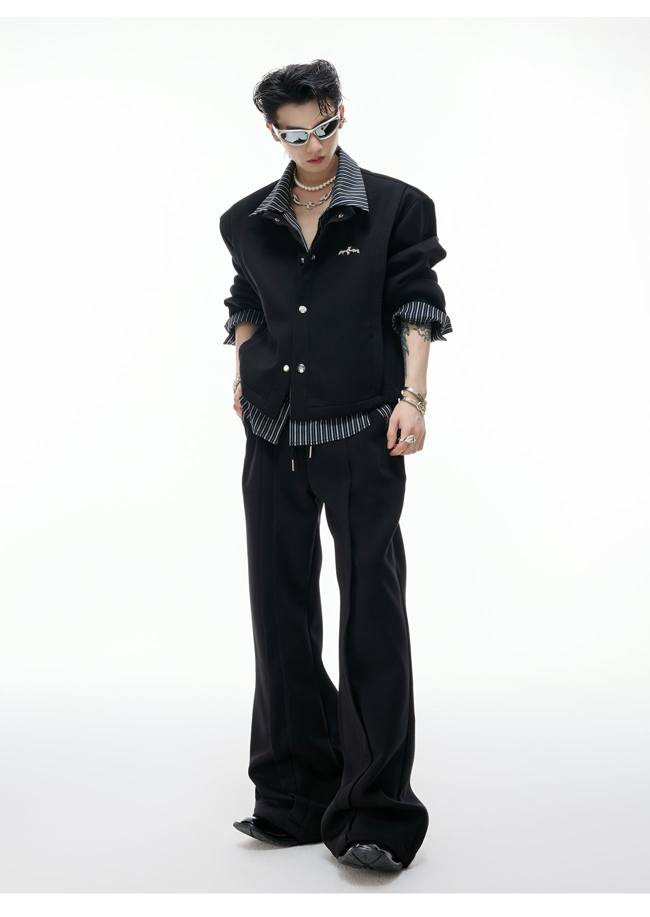 【25s Aug.】Fake Two-piece Shirt And Cardigan Hoodie Set