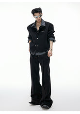 【25s Aug.】Mock Two-piece Shirt And Cardigan Hoodie Set