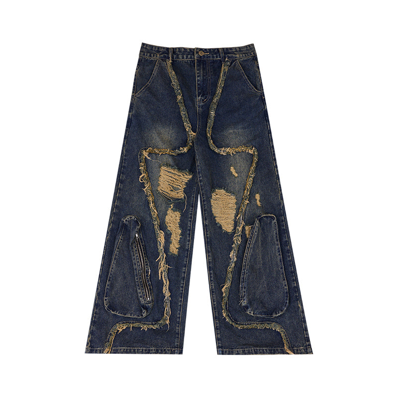 【24s May.】Deconstructed Fringed Ripped Jeans ArtsKoreanMan