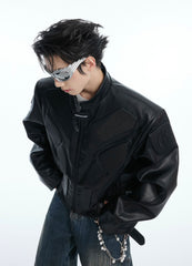 【25s Aug.】3D Relief Motorcycle Armor Leather Jacket