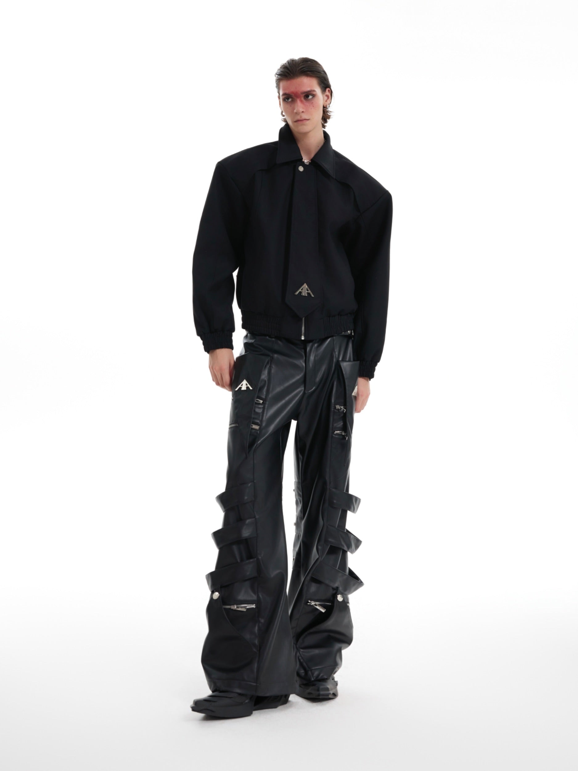 【24s Oct.】Pleated Tightening Shoulder Pads Design Sense Biker Jacket ArtsKoreanMan