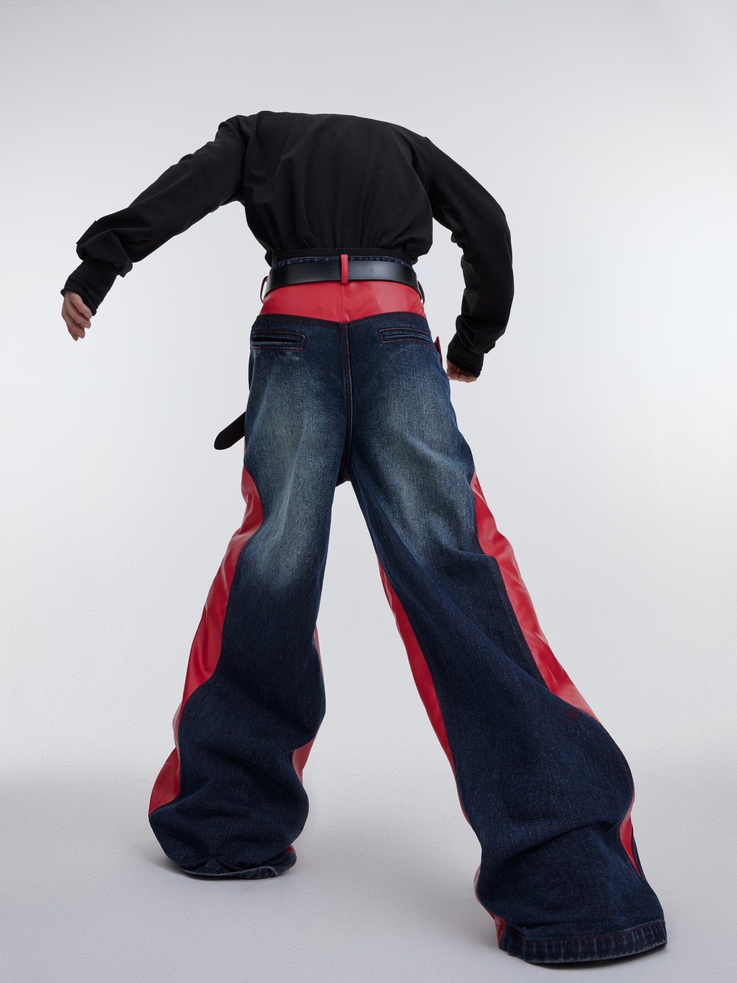 【23s October.】Washed Patchwork Contrasting Jeans ArtsKoreanMan