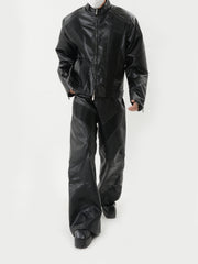 【24s Oct.】Loose PU Leather Pants ArtsKoreanMan