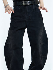 【23s September.】Curved Irregular Wide Leg Jeans-L ArtsKoreanMan