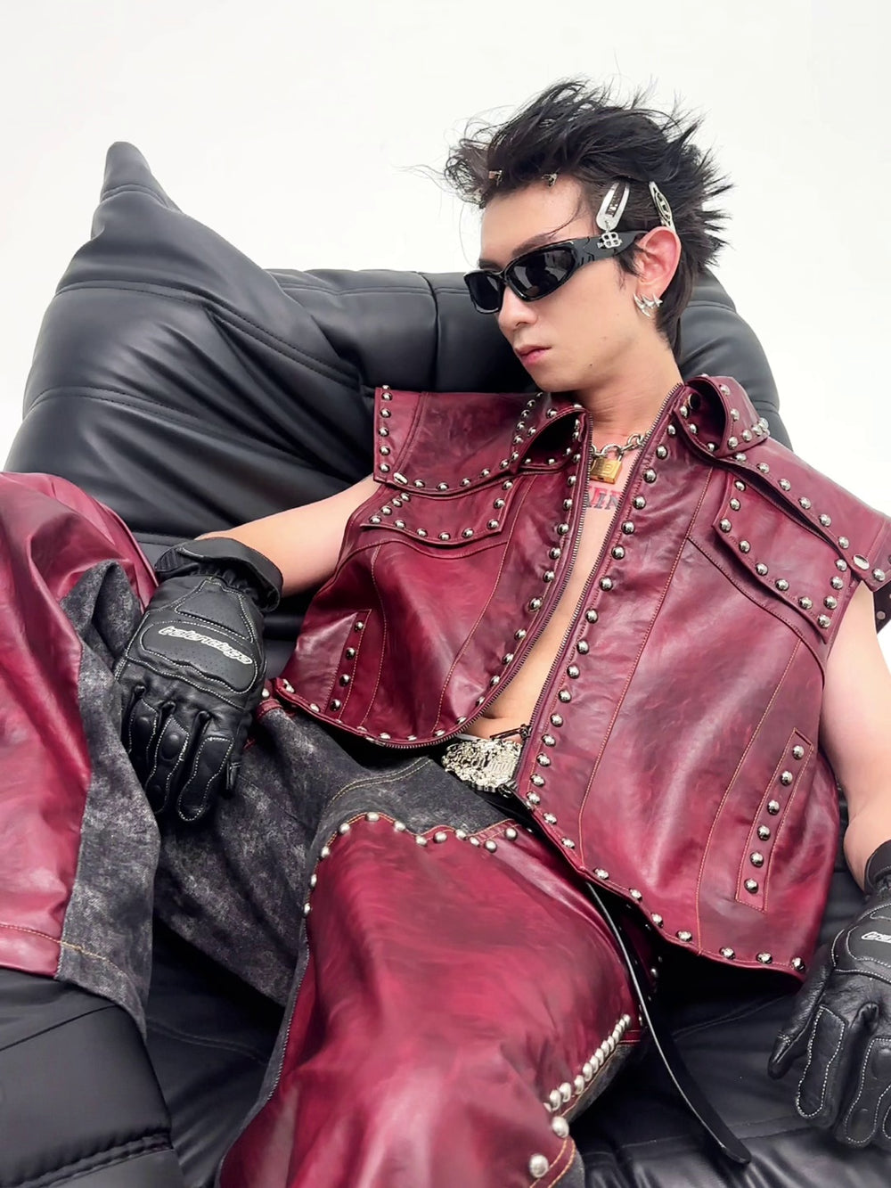 【24s Sep.】Studded Leather Vest ArtsKoreanMan