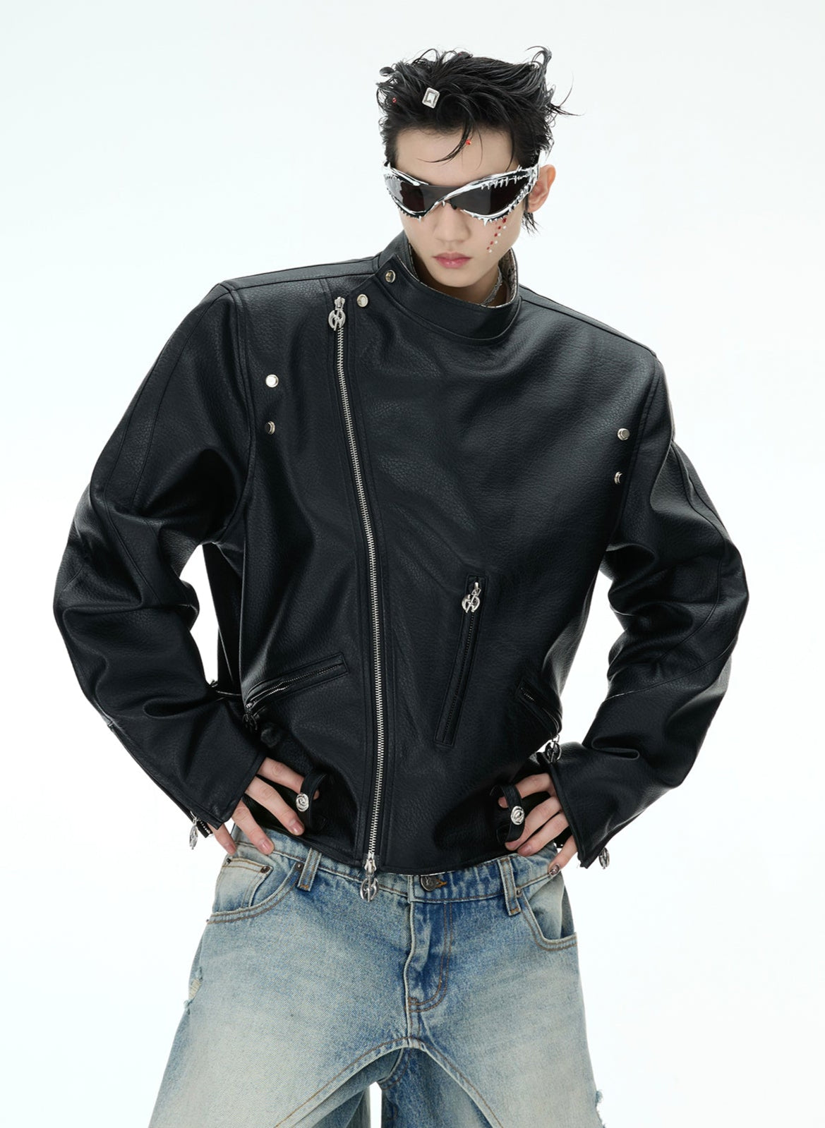 【25s Feb.】Snake Print PU Leather Jacket