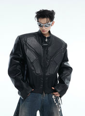 【25s Aug.】3D Relief Motorcycle Armor Leather Jacket