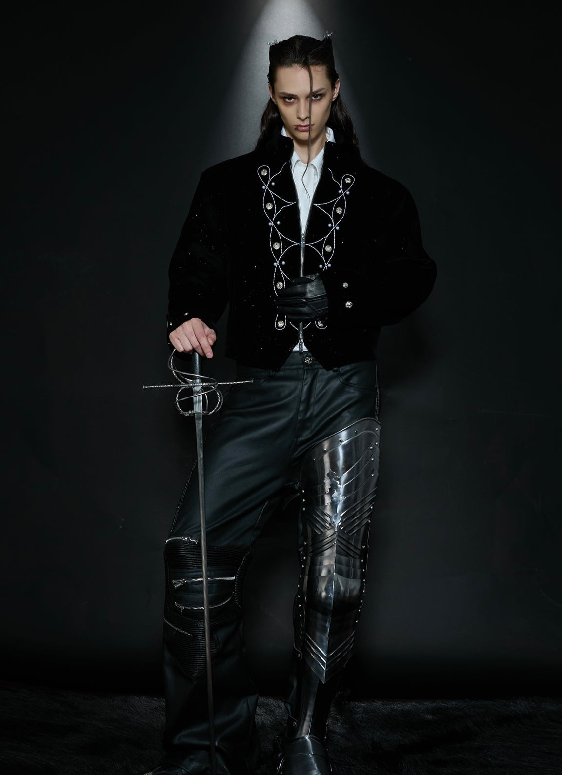 【25s Apr.】Glittery Metal Buttons Stand Collar Jacket