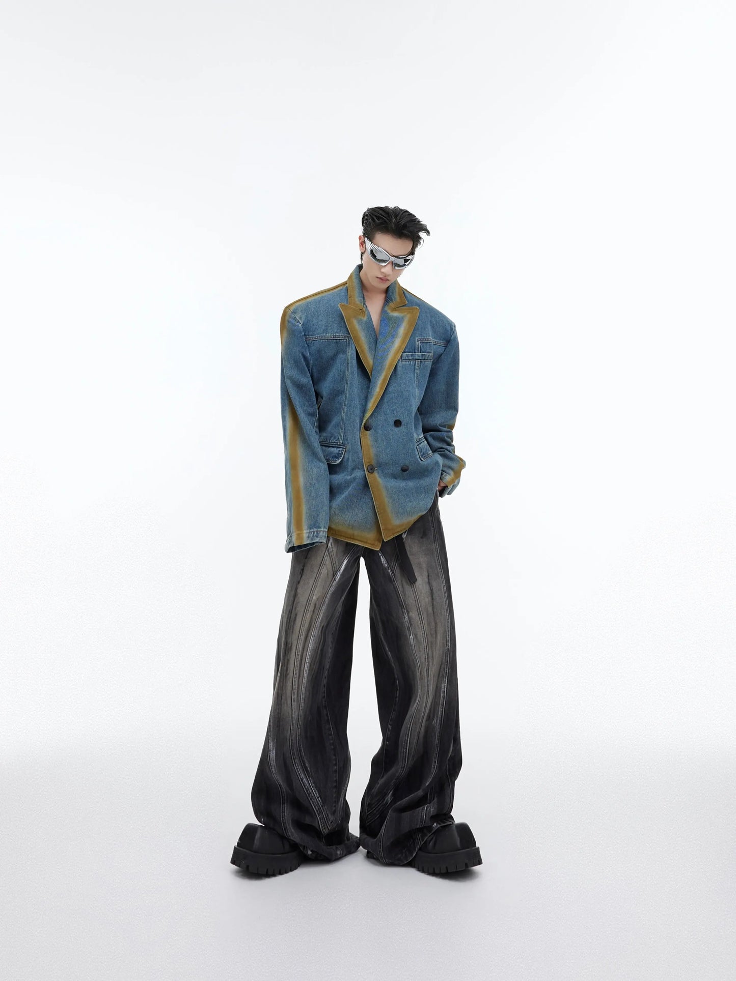 【23s September.】Hand-painted Design Baggy Jeans ArtsKoreanMan