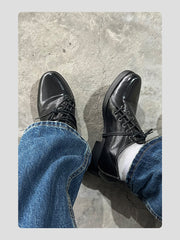 Deconstructed Lace-Up Derby Shoes