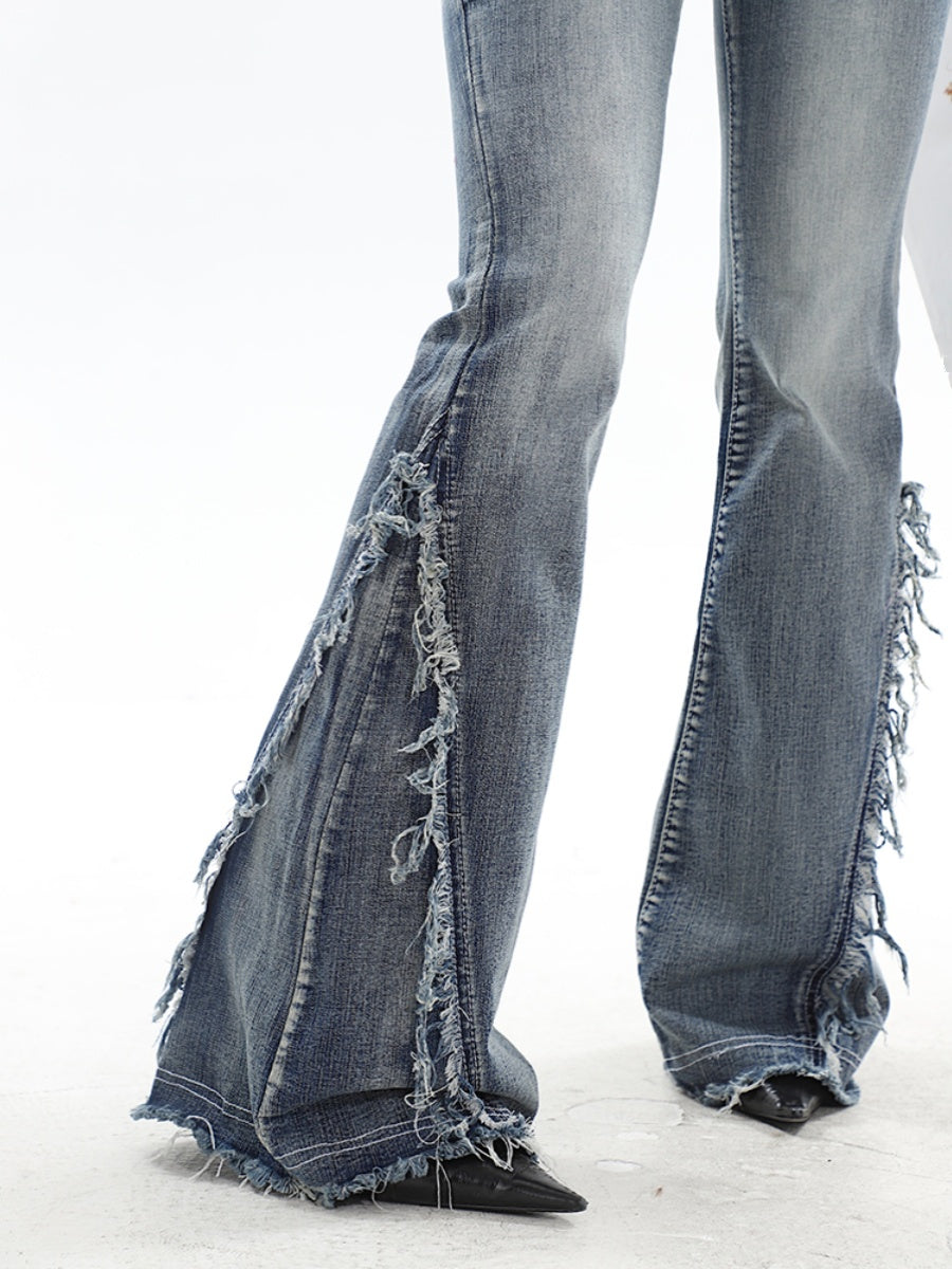 【24s June.】Vintage Washed Raw Edge Flared Jeans ArtsKoreanMan