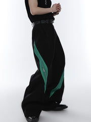 Zipper Contrast Color Stitching Trousers ArtsKoreanMan