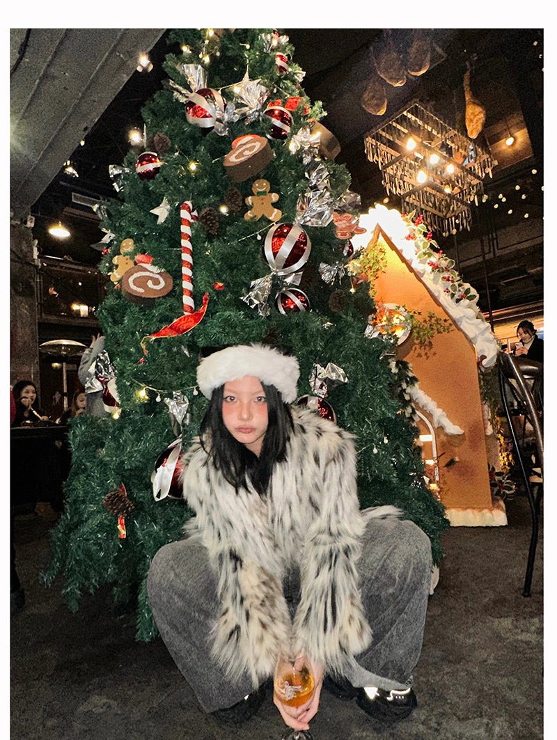 【24s Nov.】Leopard Plush Faux Fur Coat(Girls) ArtsKoreanMan