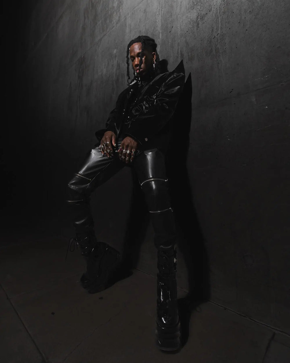 【23s July.】Large Pocket Studded Leather Pants ArtsKoreanMan