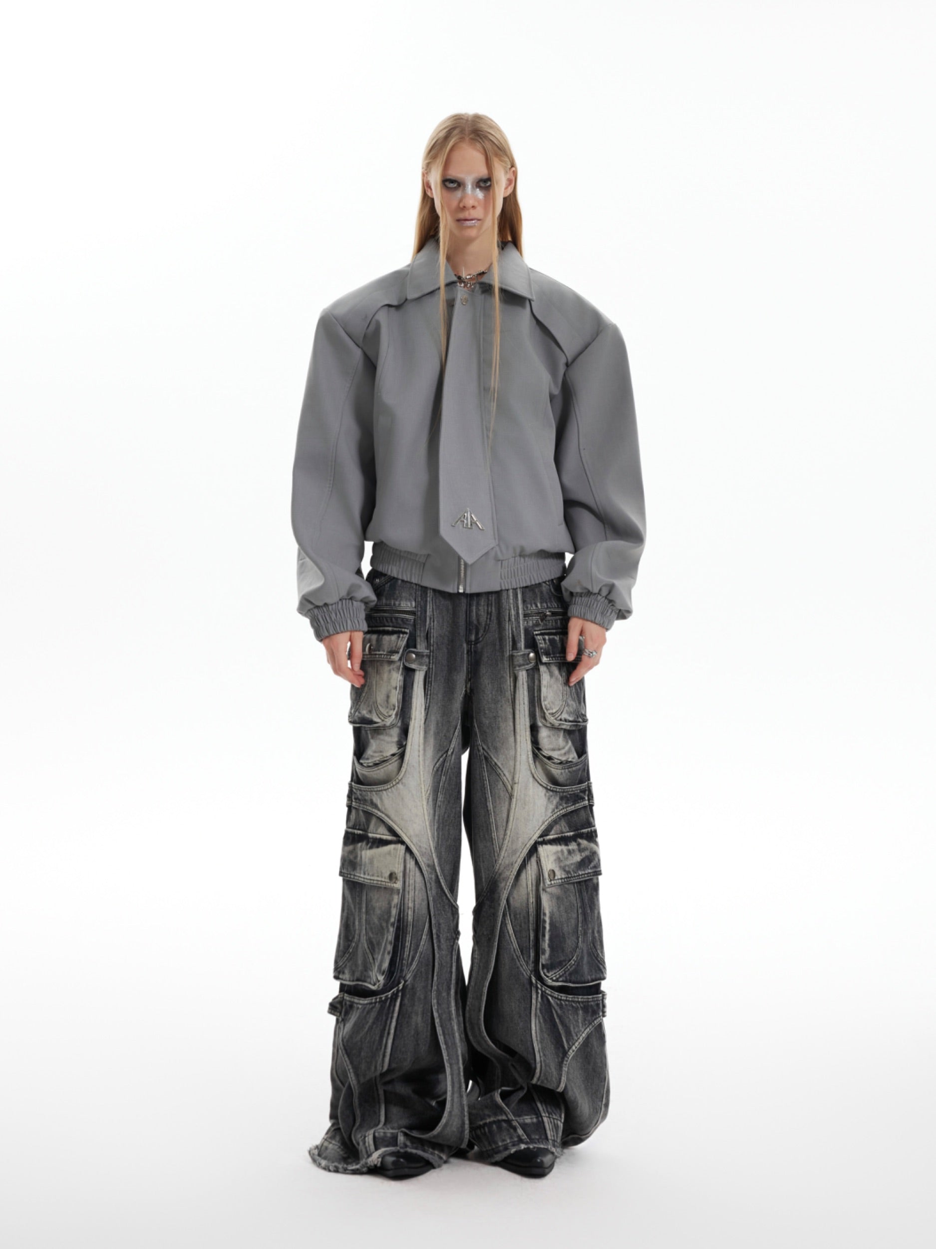 【24s Oct.】Pleated Tightening Shoulder Pads Design Sense Biker Jacket ArtsKoreanMan