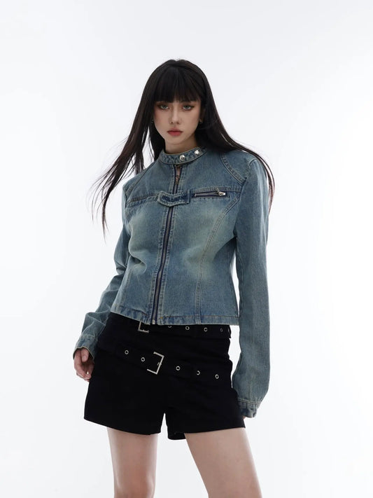 【23s August.】Embroidered Washed Denim Jacket ArtsKoreanMan