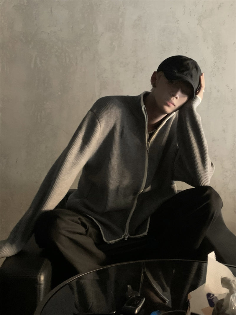 【24s Nov.】Dual-Zip Colorblock Knit Cardigan ArtsKoreanMan