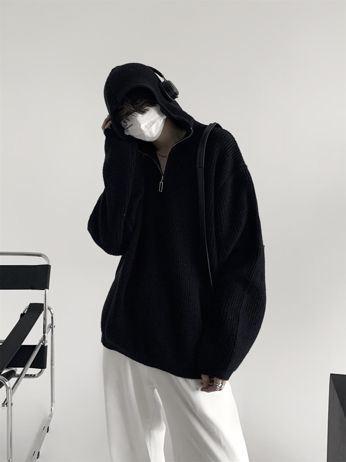 【23s November.】Half-zip Hooded Knitted Sweater ArtsKoreanMan