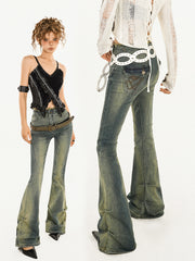 【24s Nov.】American Retro Gradient Washed Bootcut Jeans ArtsKoreanMan