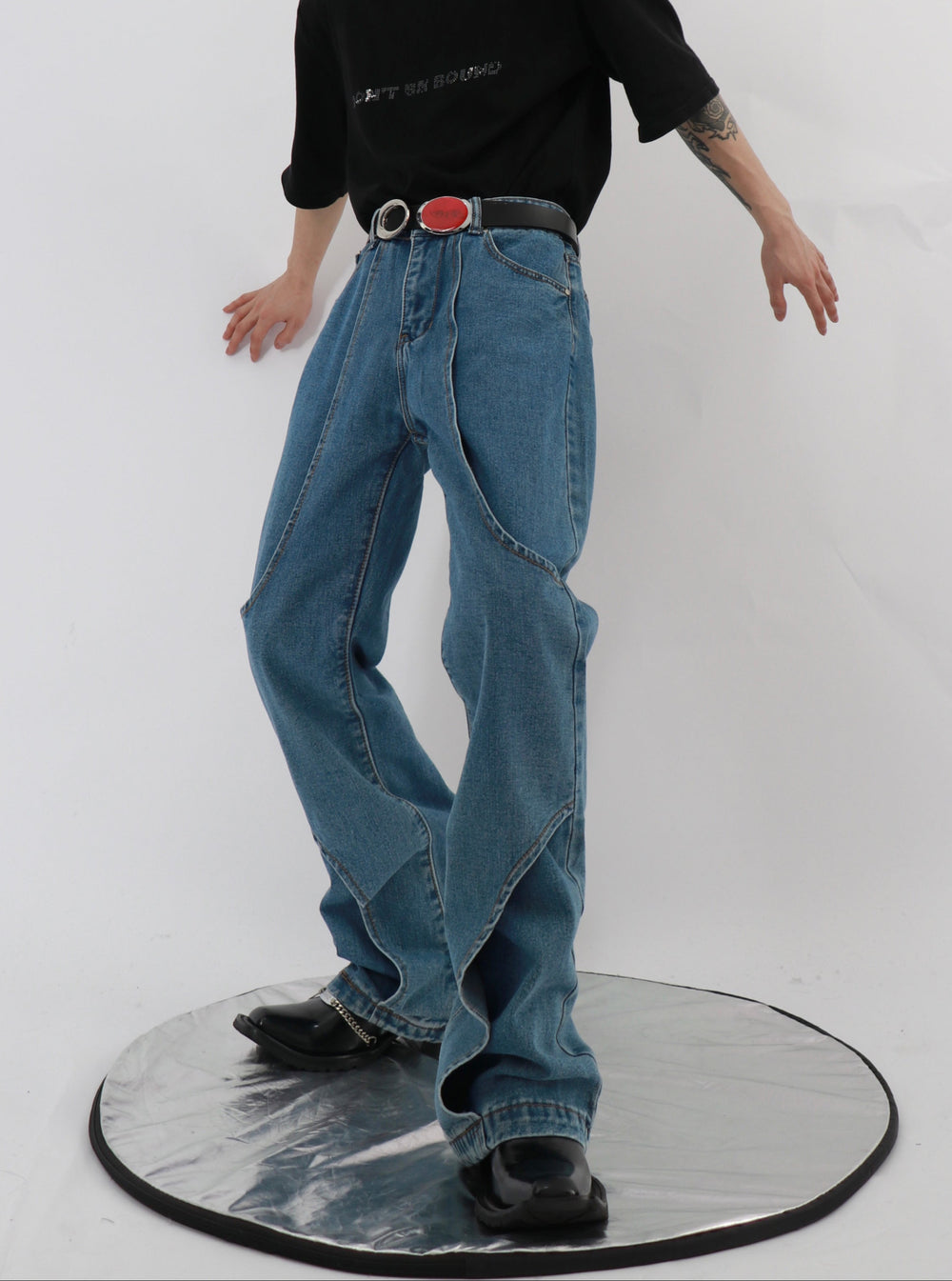 Double Layer Design Jeans ArtsKoreanMan