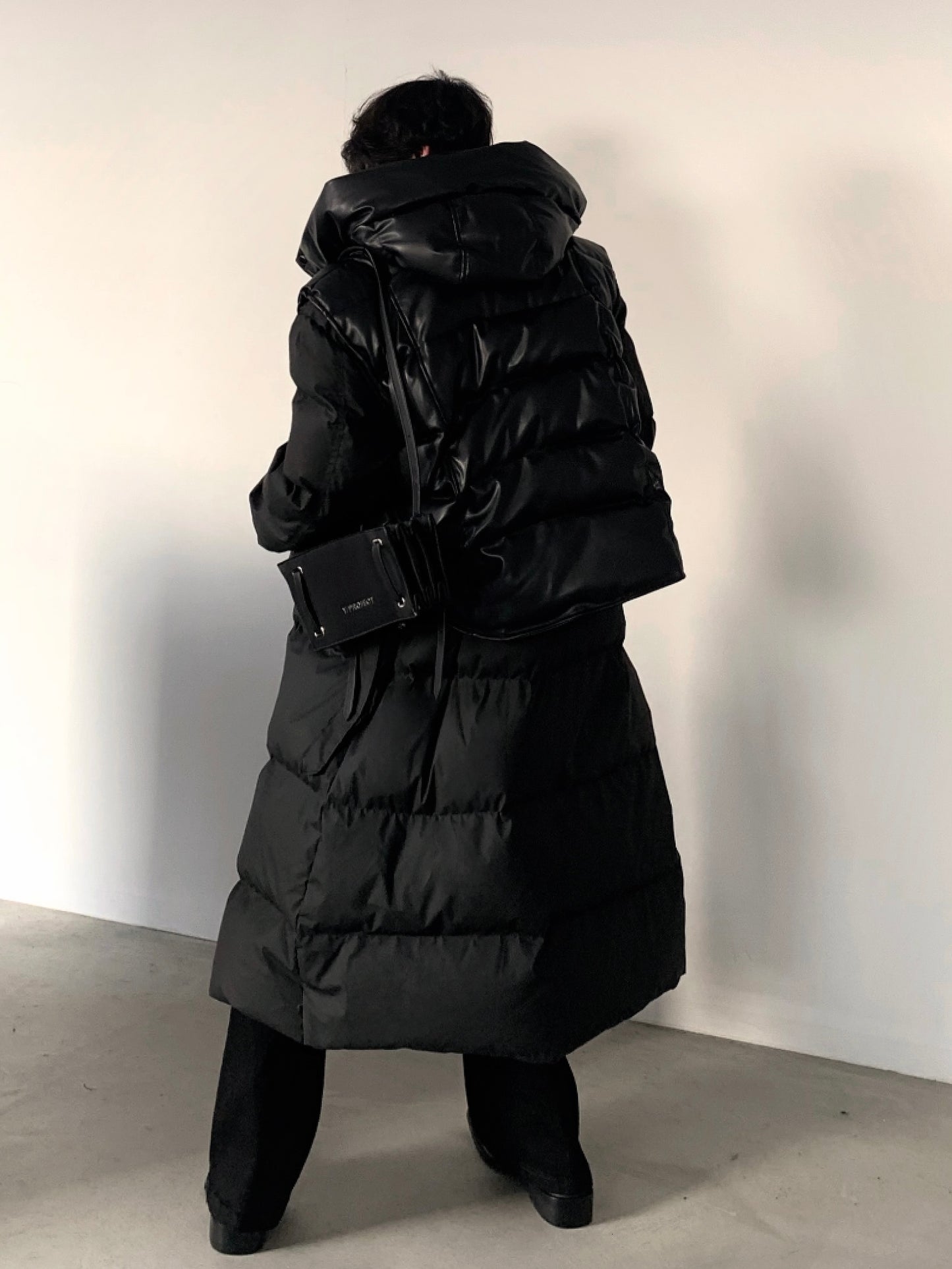 【23s December.】Hooded Leather Vest Two-piece Long Down Jacket ArtsKoreanMan