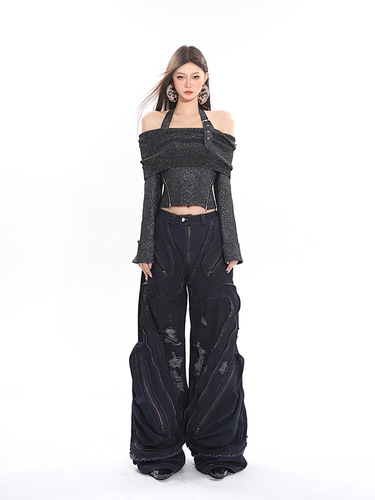 【24s April.】Zippered 3D Large Pocket Jeans ArtsKoreanMan