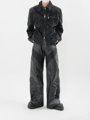 【24s Sep.】PU Leather Patchwork Jacket ArtsKoreanMan