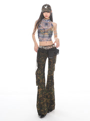 【24s Aug.】Butterfly Colored Rhinestone Mesh Halter Neck Vest ArtsKoreanMan