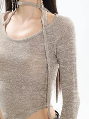 【23s August.】Halter Neck Tie Slim Bottoming Shirt ArtsKoreanMan