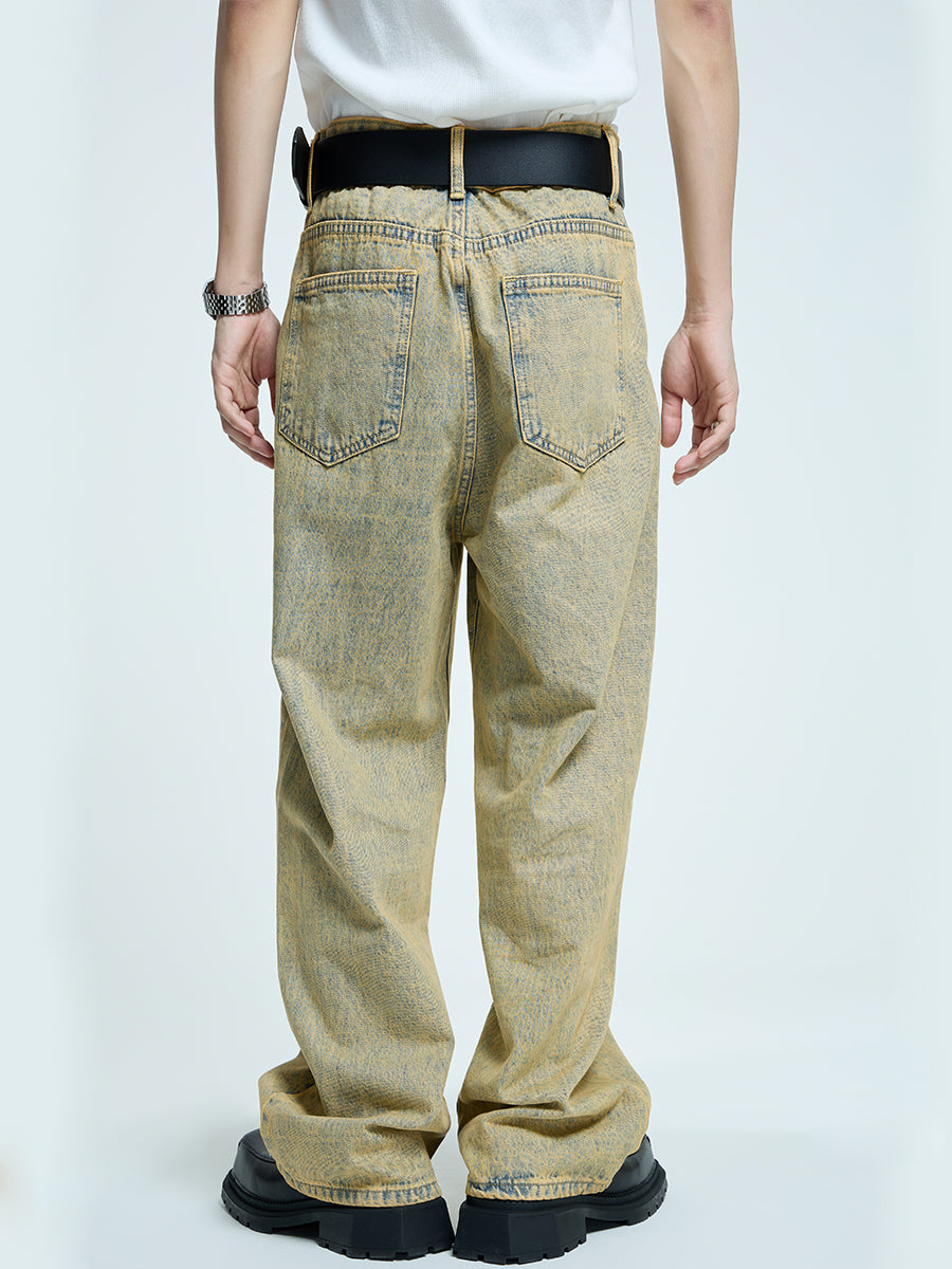 【23s September.】Distressed Denim Jacket + Washed Jeans Set -M ArtsKoreanMan