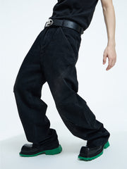 【23s September.】Curved Irregular Wide Leg Jeans-L ArtsKoreanMan