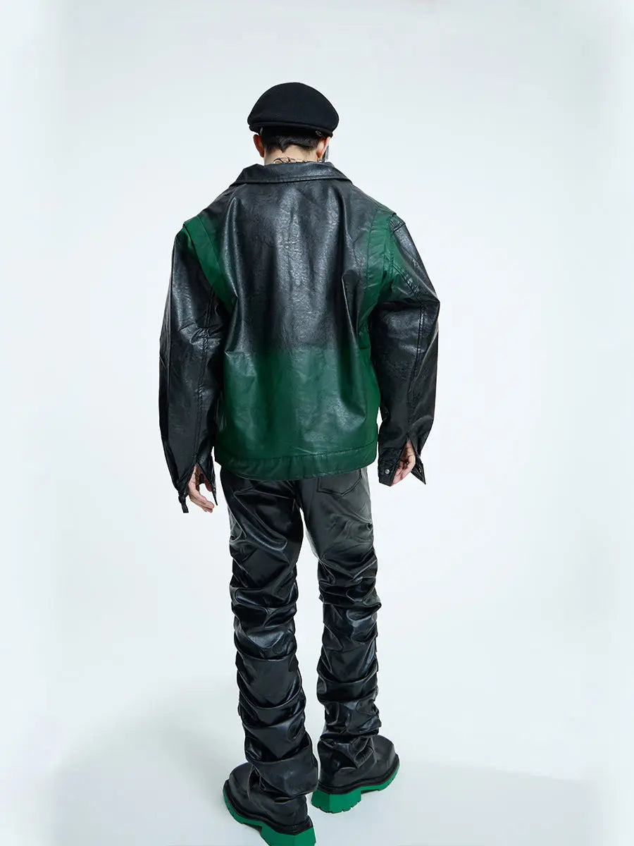 【23s September.】Dyed PU Punk Jacket+ Leather Pants ArtsKoreanMan