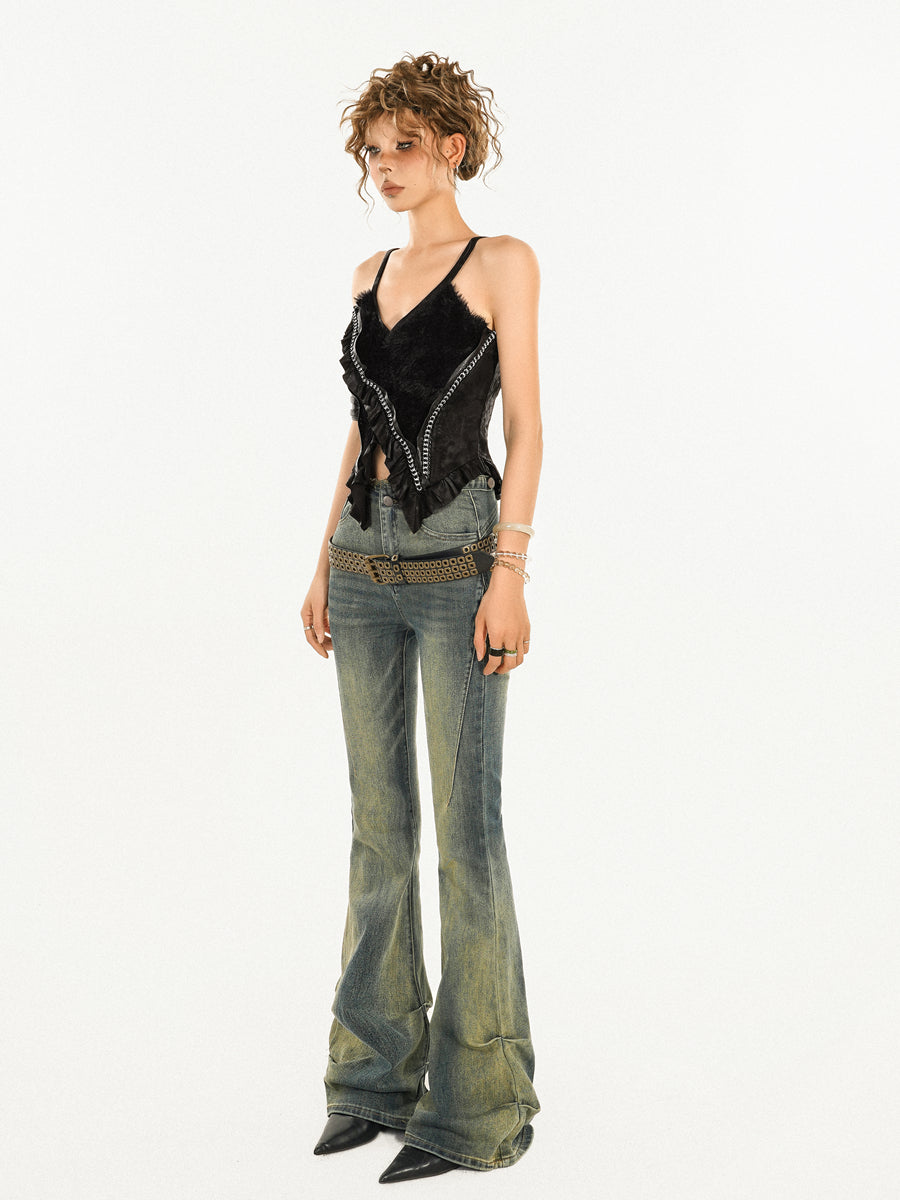 【24s Nov.】American Retro Gradient Washed Bootcut Jeans ArtsKoreanMan