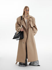 【24s Oct.】Deconstructed Fake Two-piece Padded Shoulder Trench Coat ArtsKoreanMan