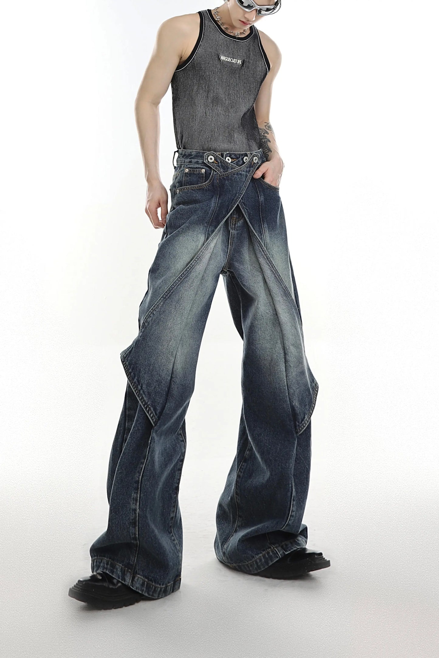【23s Jun.】Distressed Wide Leg Jeans ArtsKoreanMan