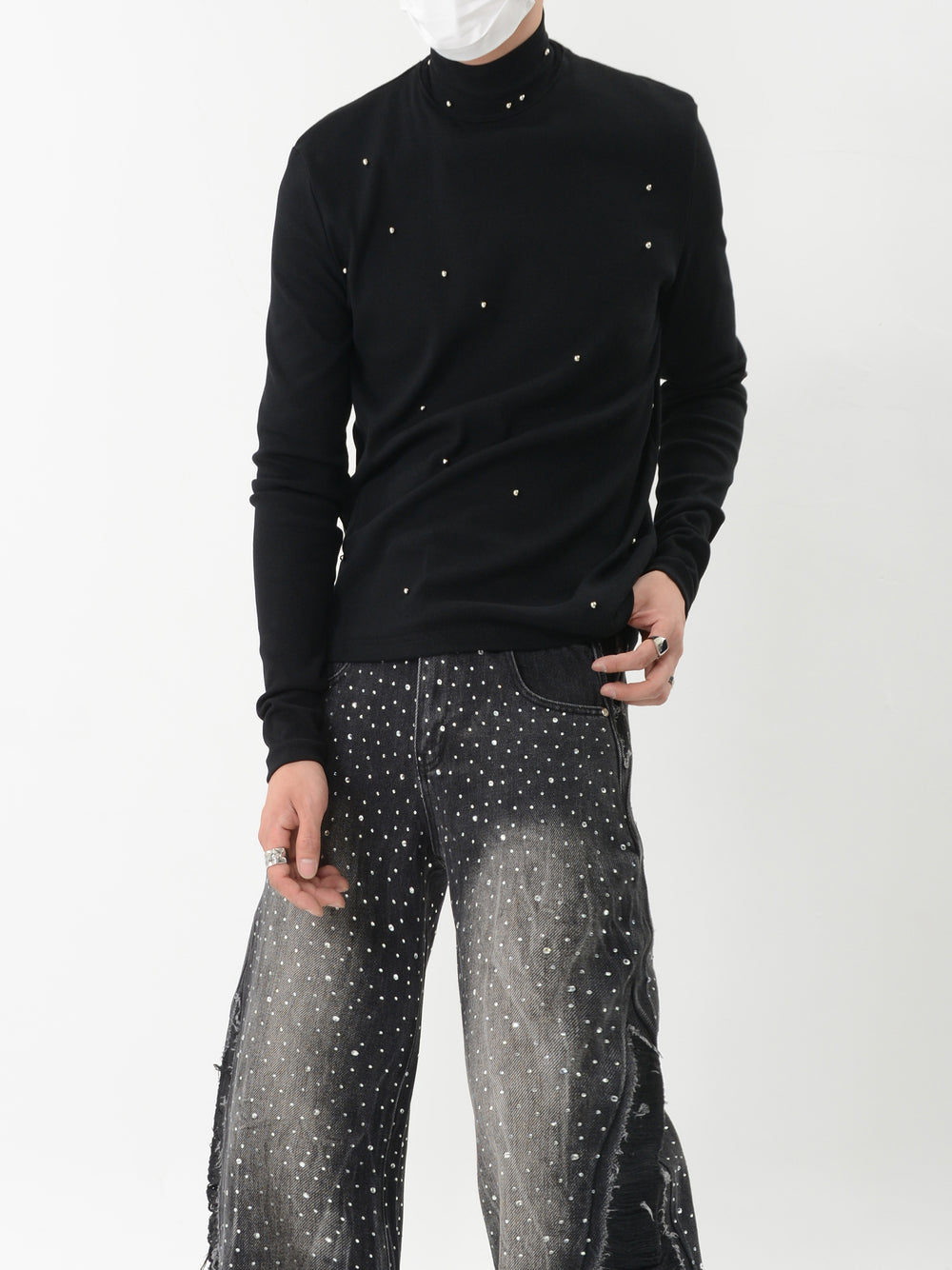 【24s Nov.】Metallic Pearl Embellished Bottoming Shirt ArtsKoreanMan