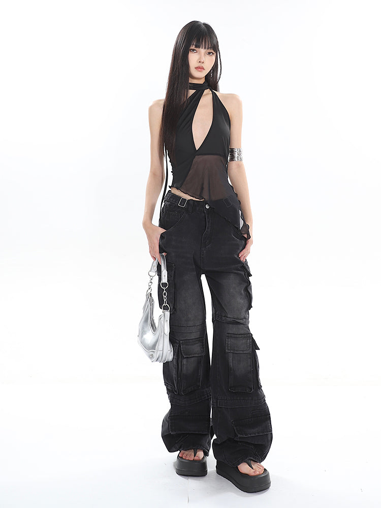 【24s April.】Sexy High Street Off-shoulder Strappy Vest ArtsKoreanMan