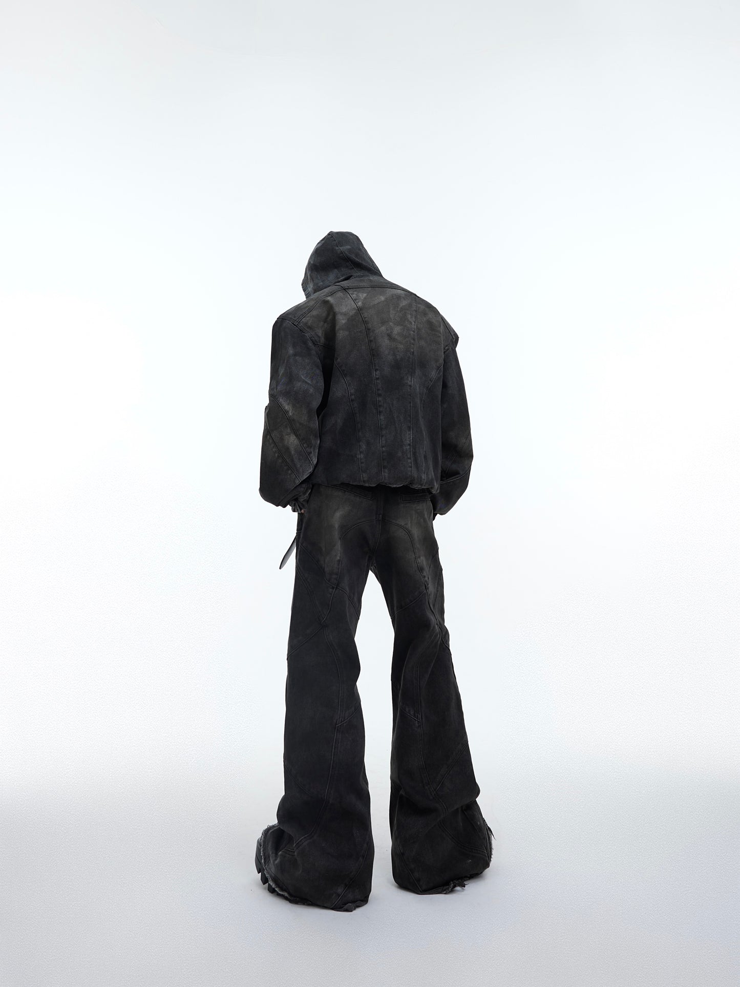 【23s November.】Distressed Hooded Denim Jacket Metallic Jeans Set ArtsKoreanMan